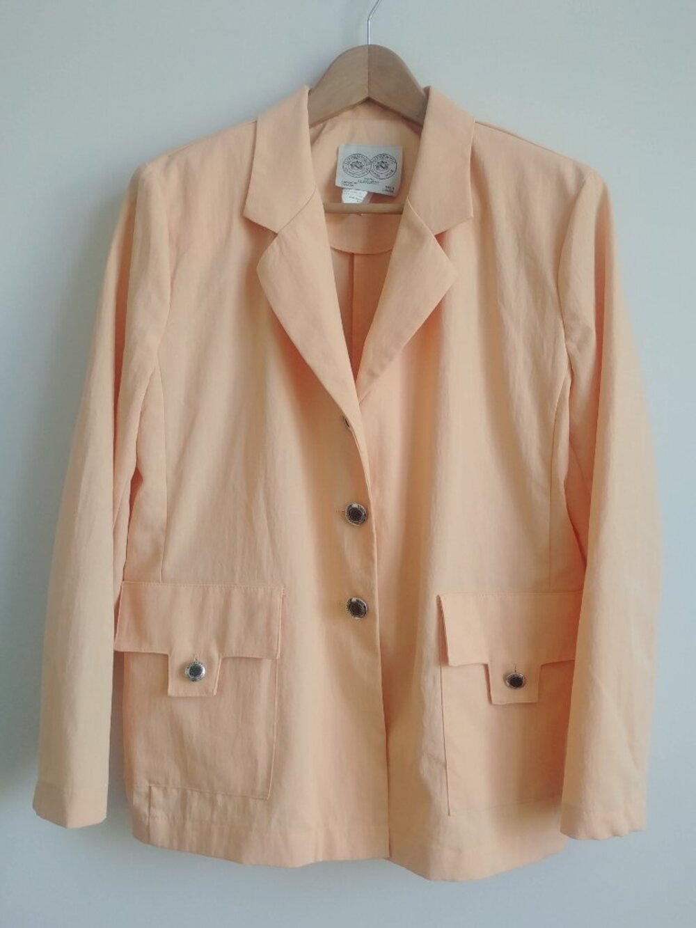 Vintage 14 GlenSport made in Canada lightweight cotton pale orange blazer jacket